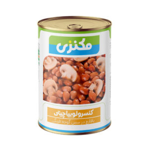 کنسرو لوبیا با قارچ مکنزی